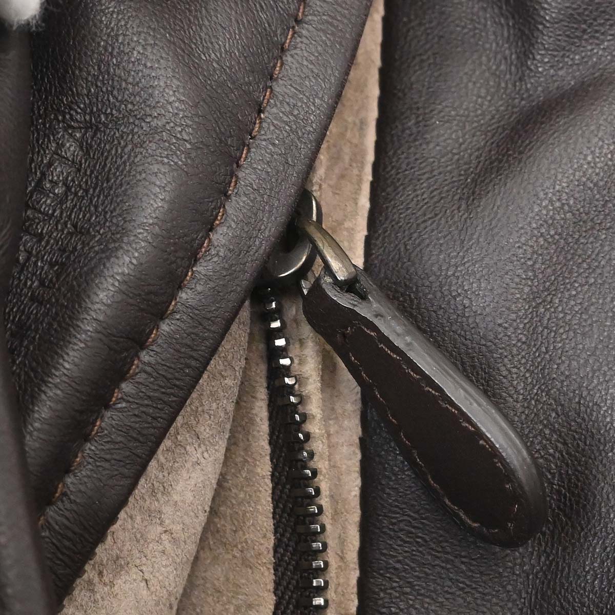 Bottega Veneta Brown Lambskin Intrecciato Shoulder Bag