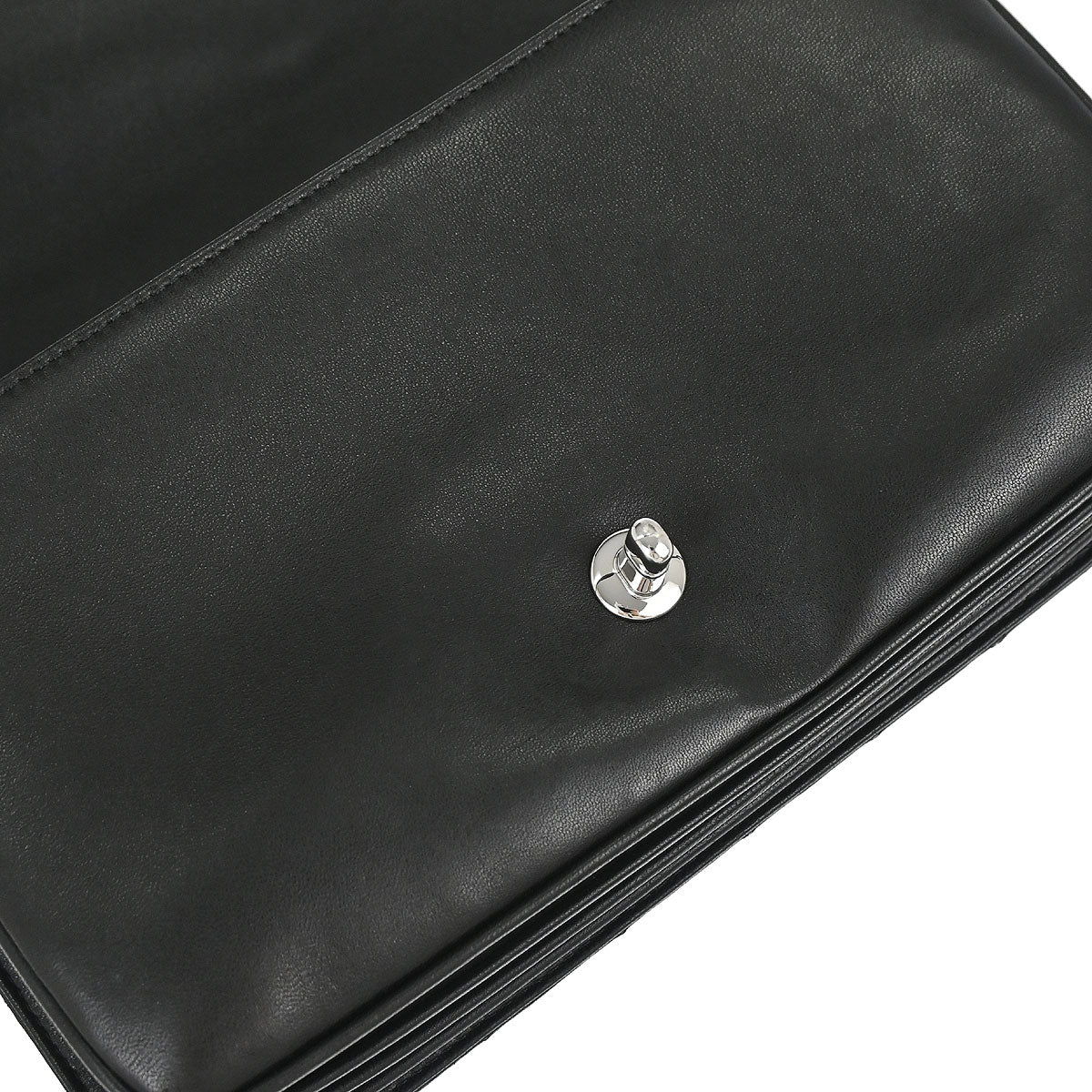 Chanel Black Lambskin Clams Pocket Accordion Flap Shoulder Bag