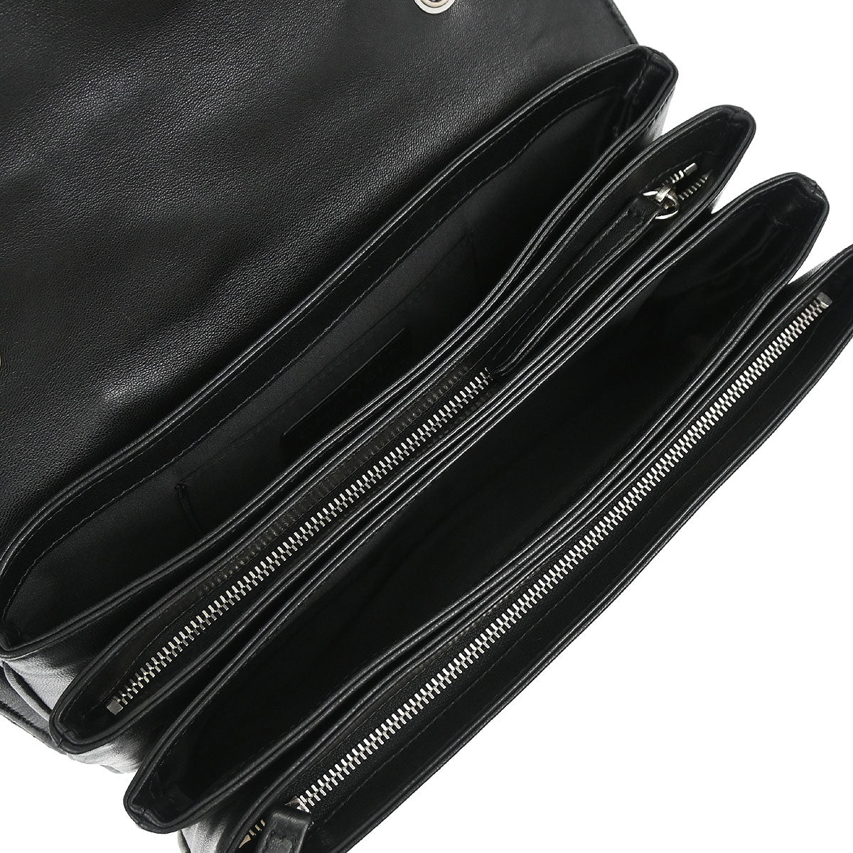 Chanel Black Lambskin Clams Pocket Accordion Flap Shoulder Bag