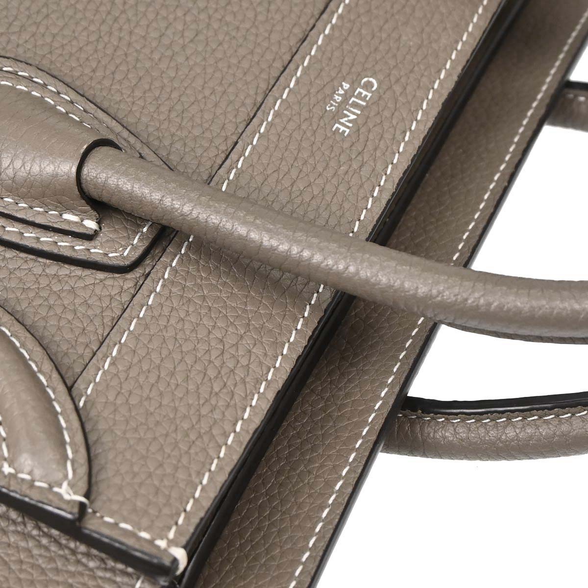 Celine Brown Leather Nano Luggage Tote Bag