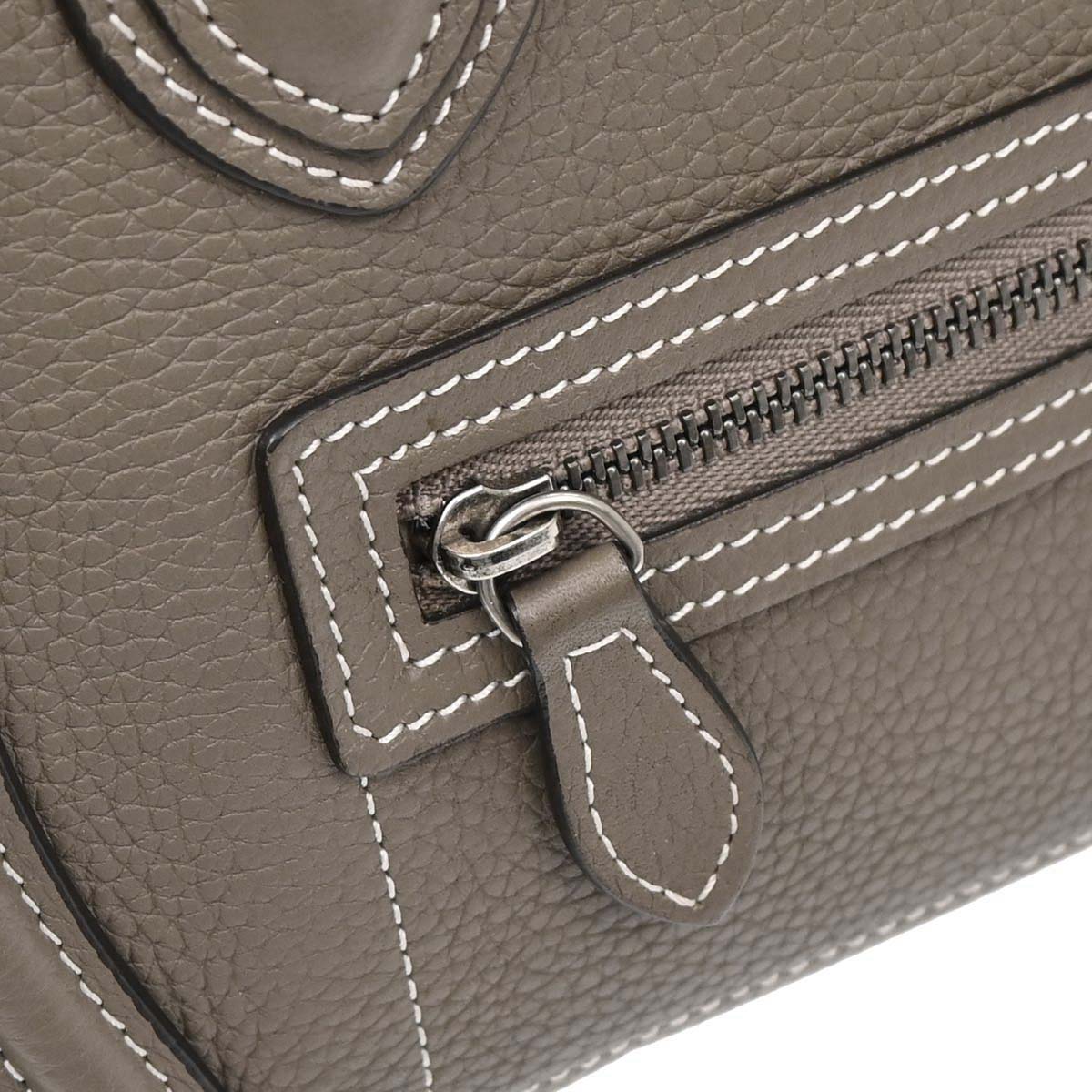 Celine Brown Leather Nano Luggage Tote Bag