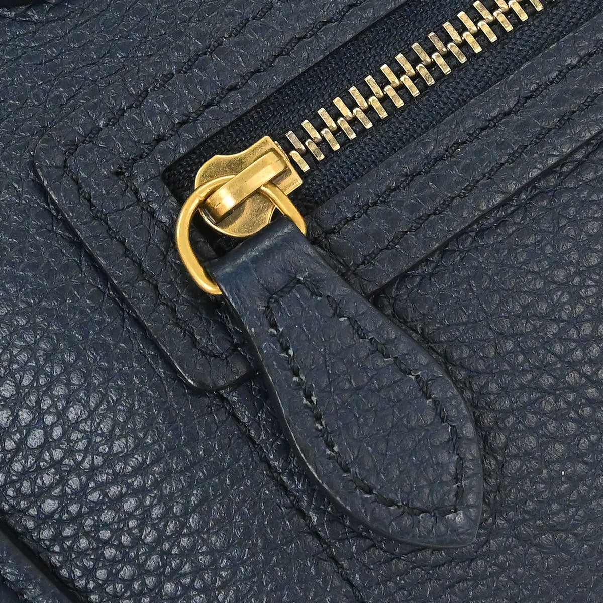 Celine Navy Leather Nano Luggage Shoulder Tote Bag