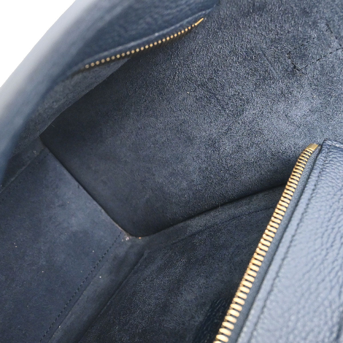 Celine Navy Leather Nano Luggage Shoulder Tote Bag