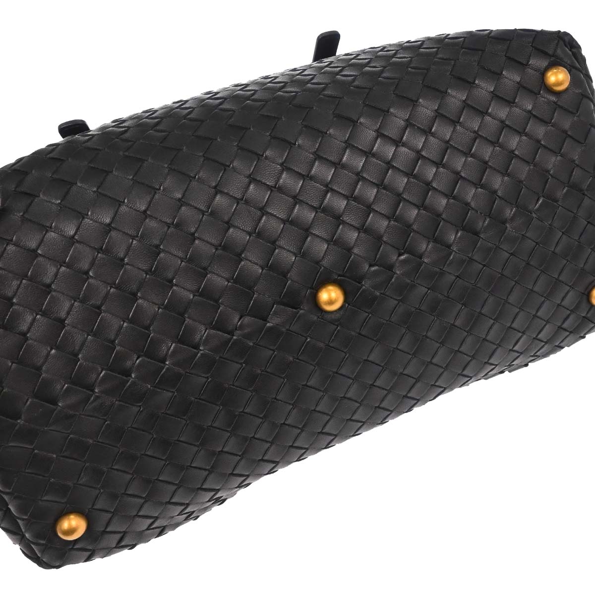 Bottega Veneta Black Lambskin Intrecciato Handbag