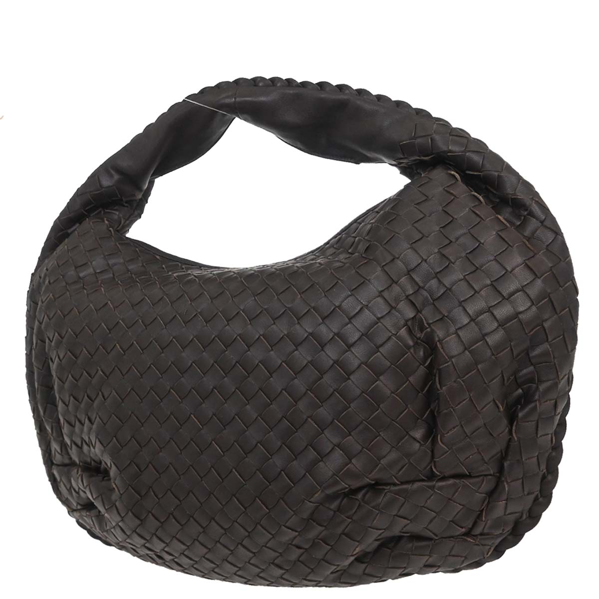 Bottega Veneta Brown Lambskin Intrecciato Hobo Handbag