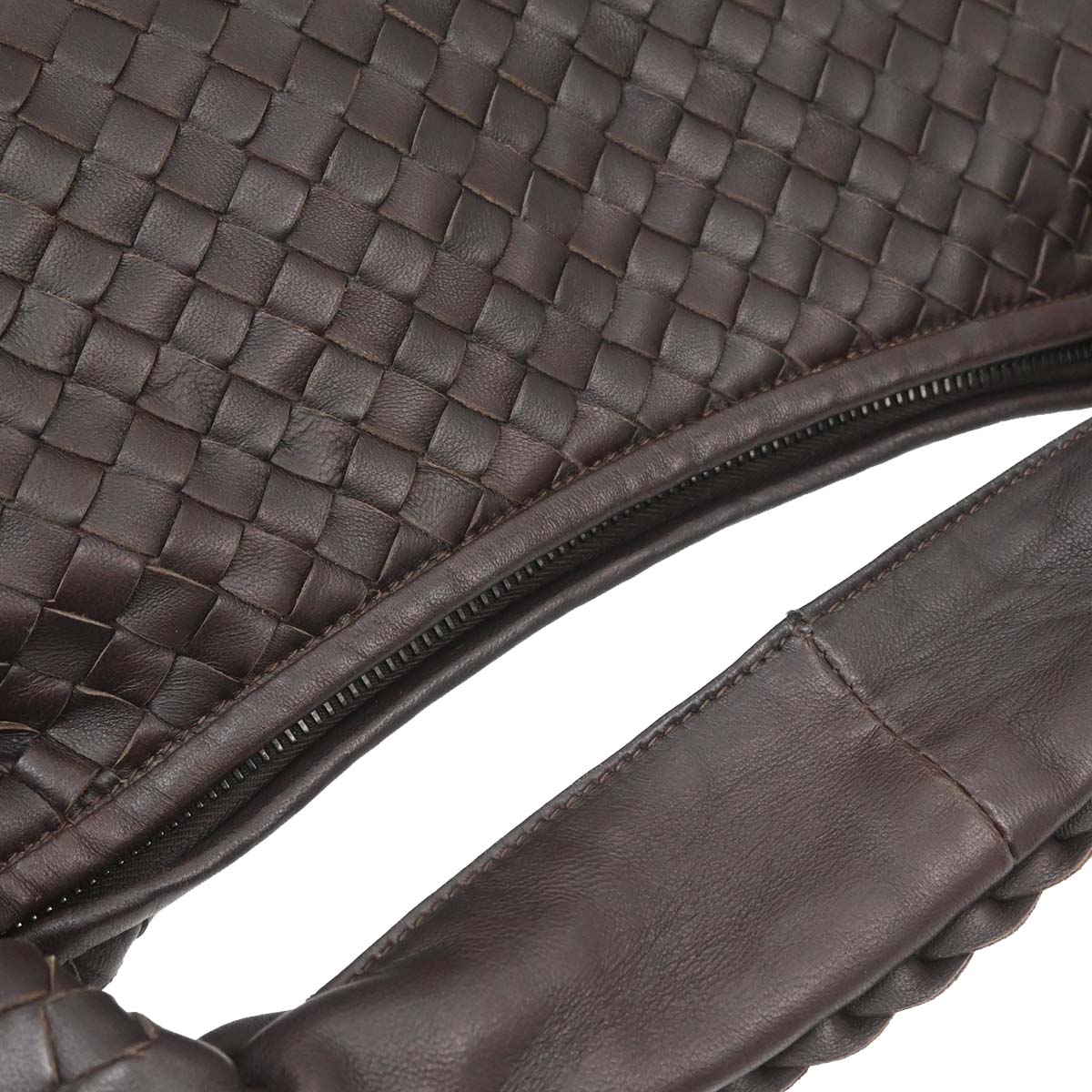 Bottega Veneta Brown Lambskin Intrecciato Hobo Handbag