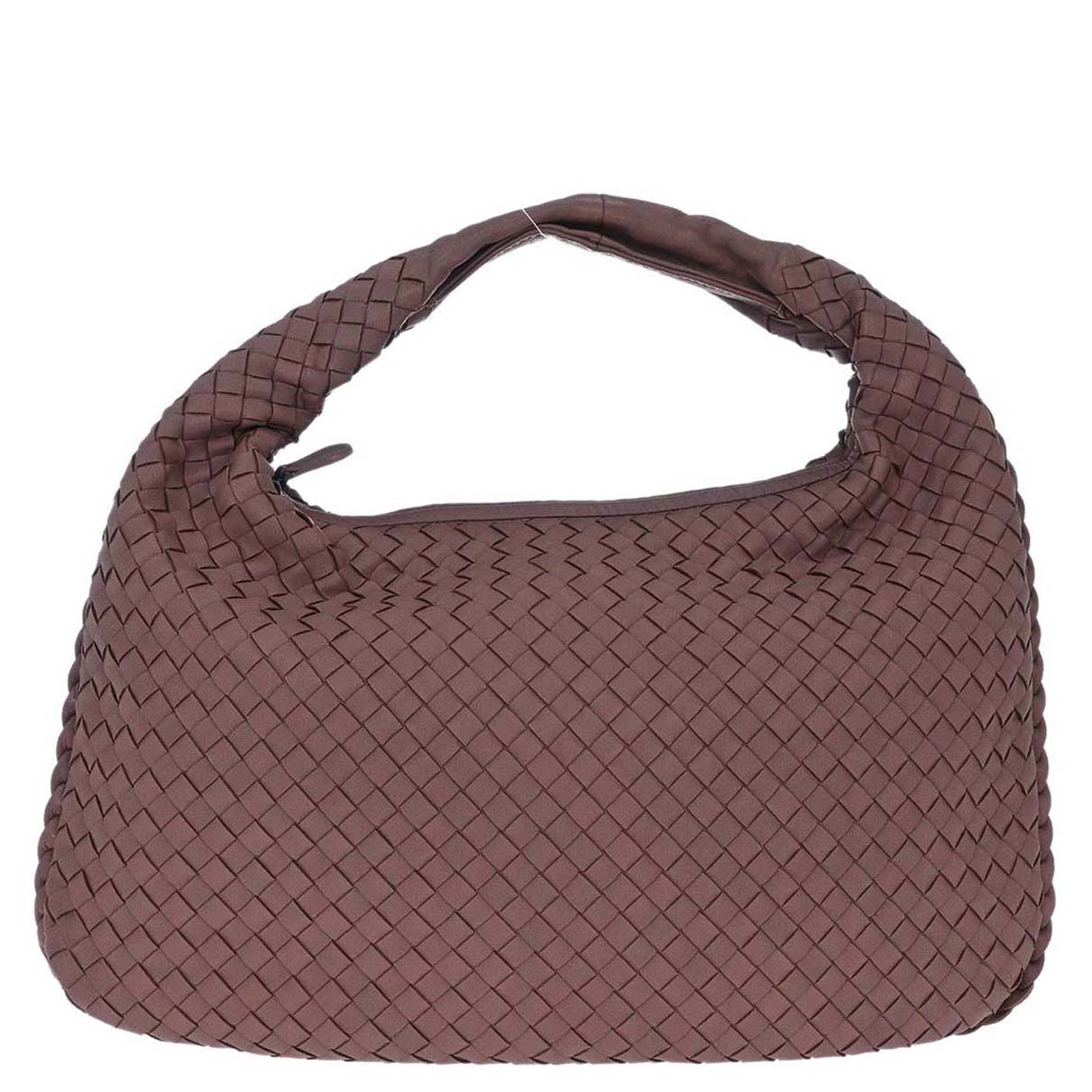 Bottega Veneta Purple Lambskin Intrecciato Hobo Handbag