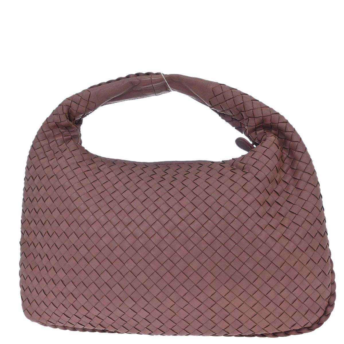Bottega Veneta Purple Lambskin Intrecciato Hobo Handbag