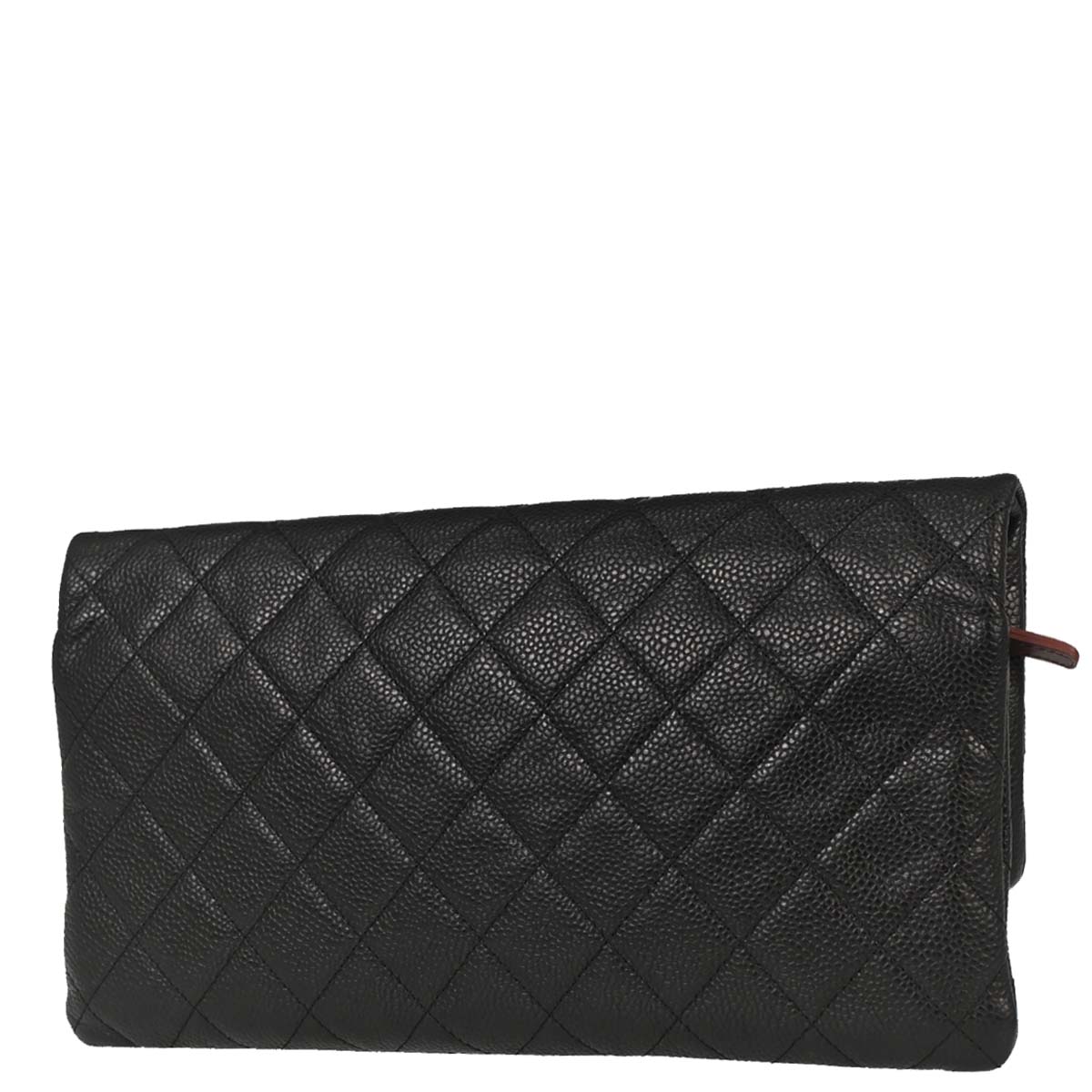 Chanel Black Caviar Skin Clutch Bag
