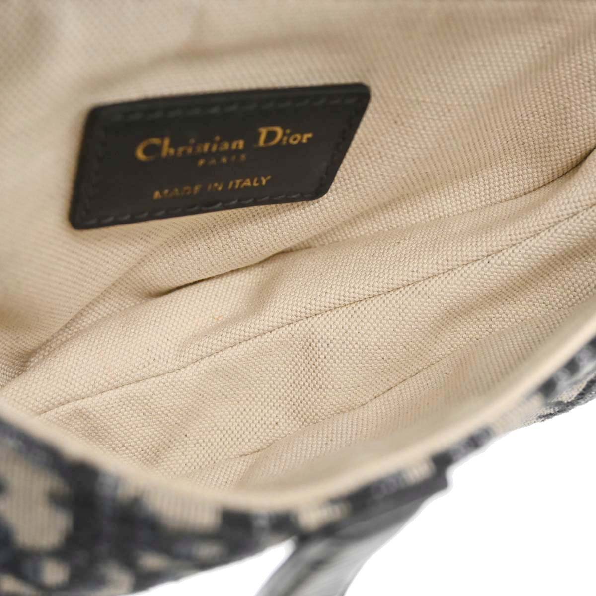 Christian Dior Navy Trotter Oblique Saddle 2way Shoulder Handbag