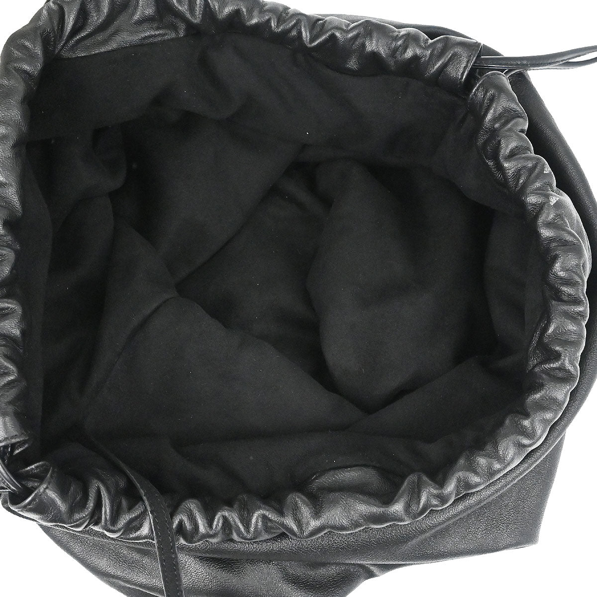 Saint Laurent White Calfskin Teddy Drawstring Tote Handbag