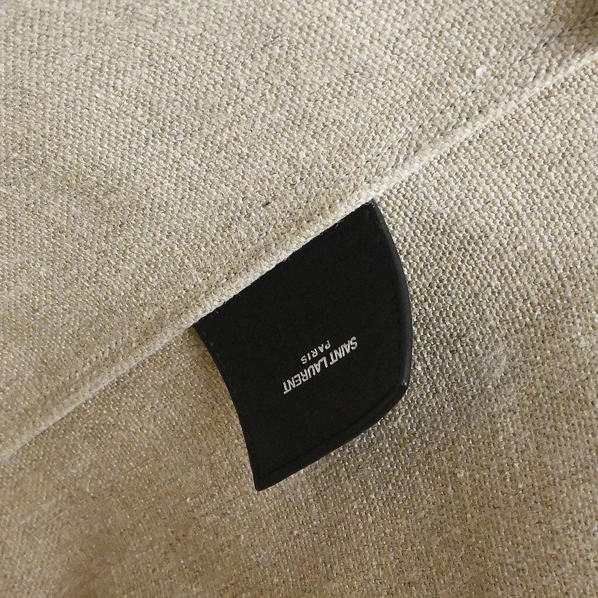 Saint Laurent White Calfskin Teddy Drawstring Tote Handbag
