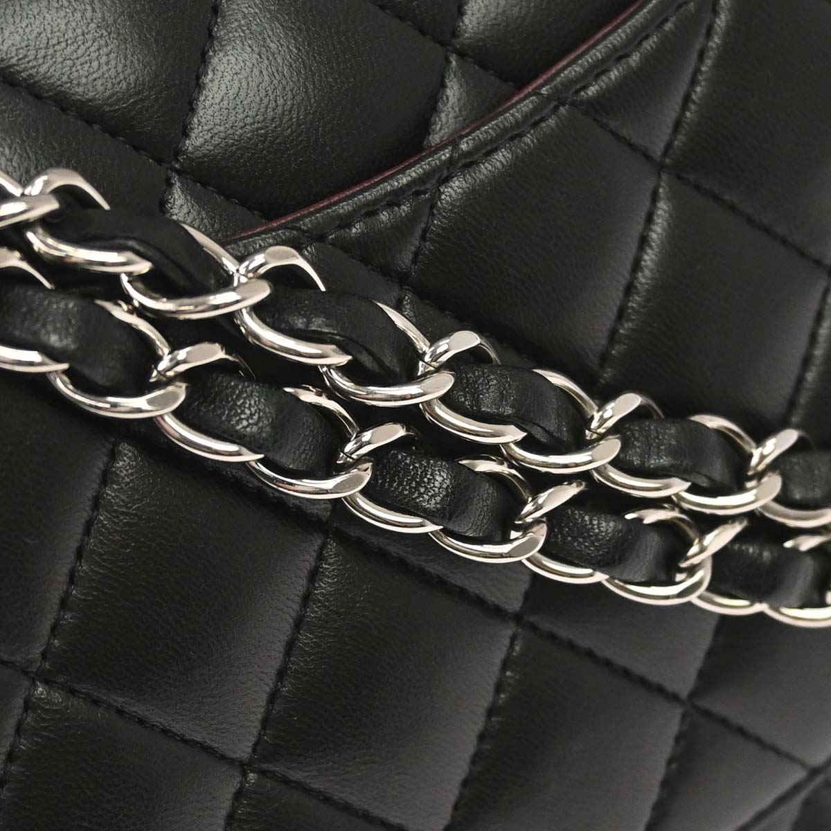 Chanel 2012 Black Lambskin Medium Classic Double Flap Shoulder Bag