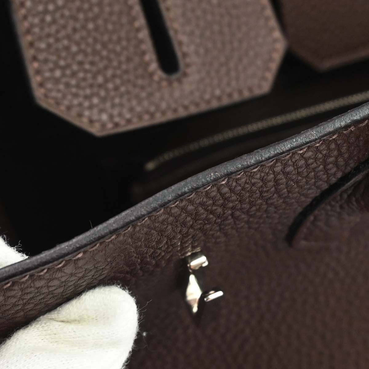 Hermes Chocolat Taurillon Clemence Birkin 30 Handbag
