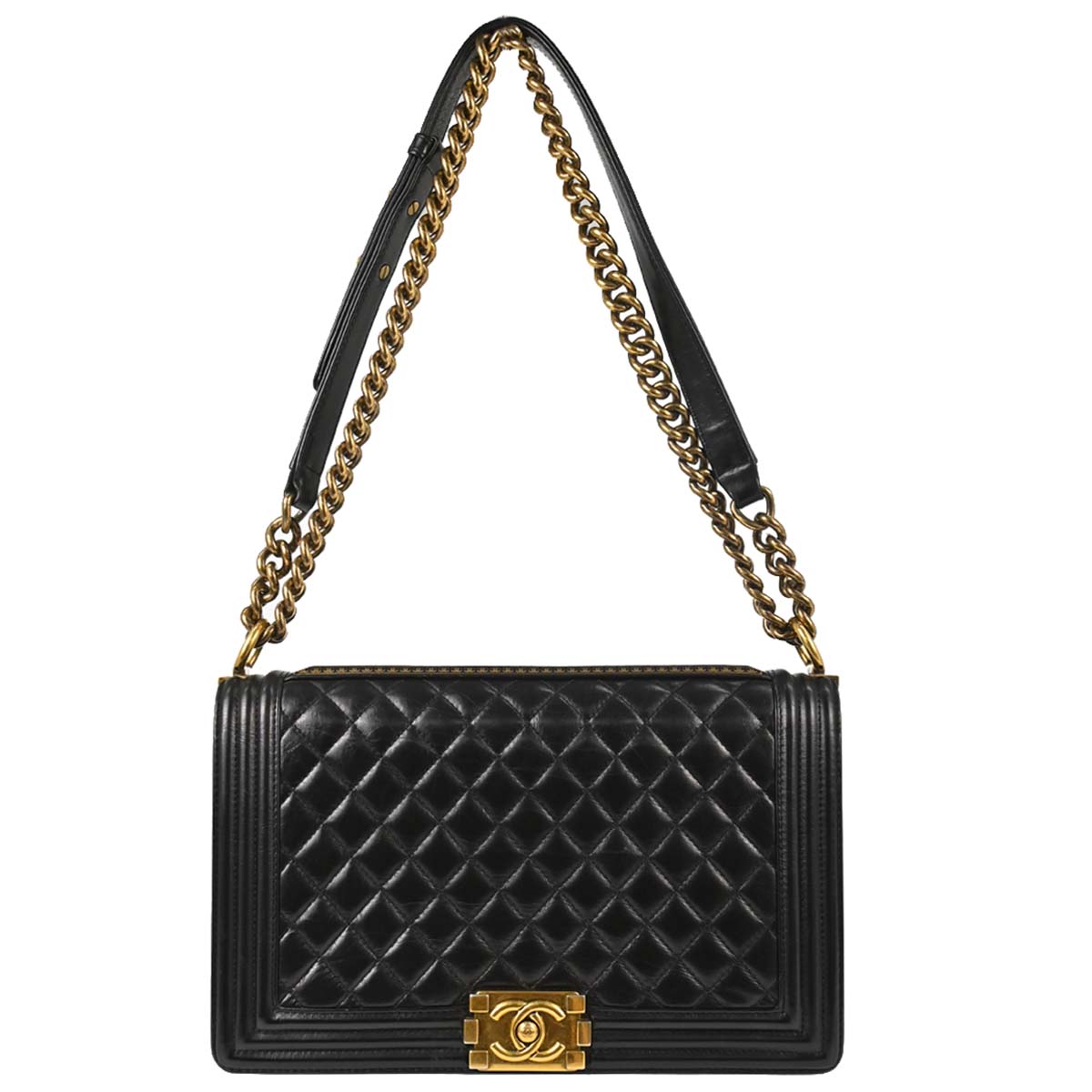 Boy Chanel 2015-2016 Black Calfskin Medium Shoulder Bag