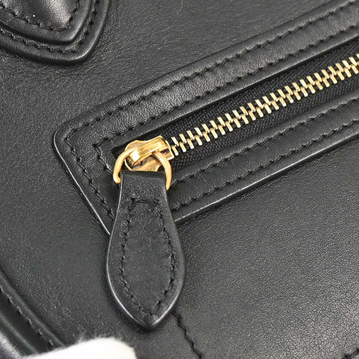 Celine Black Leather Nano Luggage 2way Tote Handbag