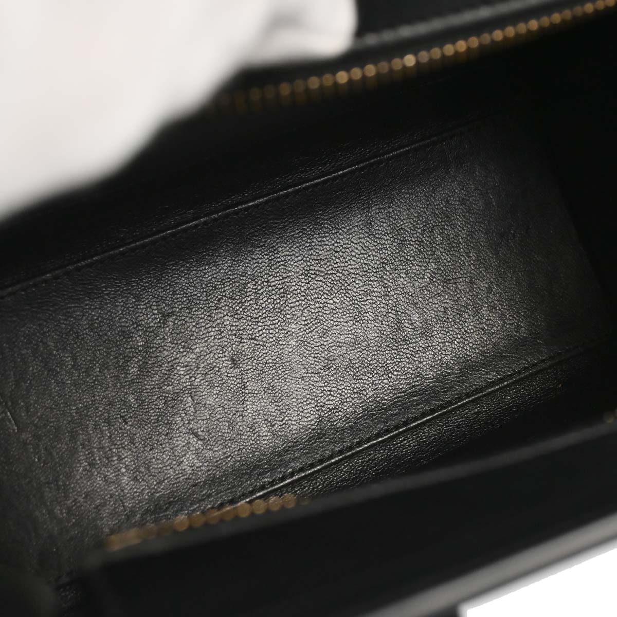 Celine Black Leather Nano Luggage 2way Tote Handbag
