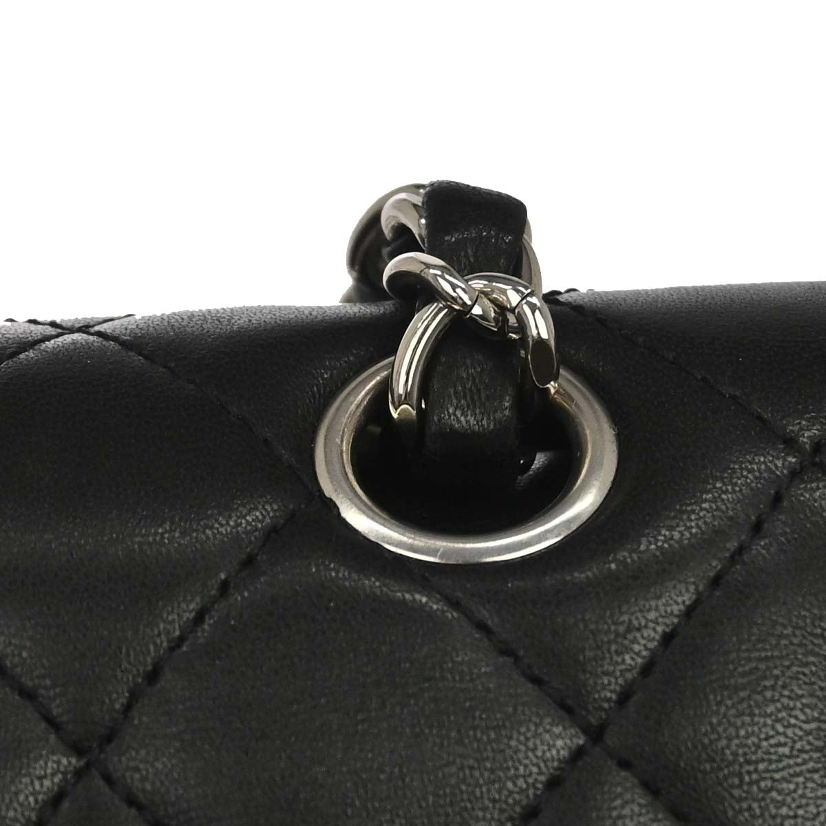 Chanel 2011 Black Lambskin Medium Classic Double Flap Shoulder Bag