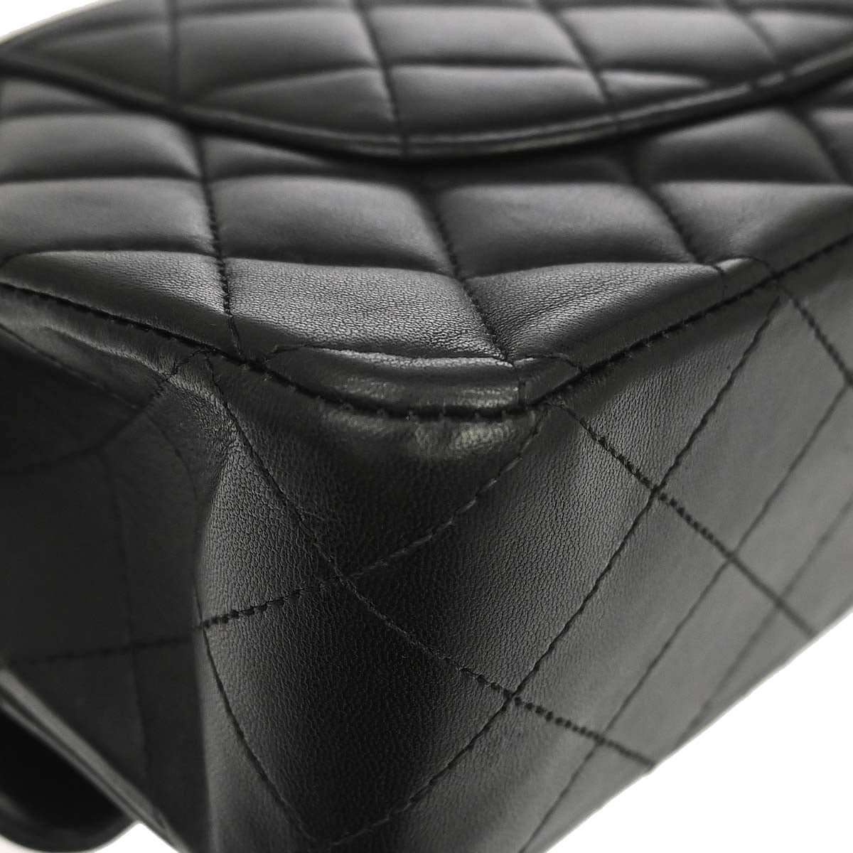 Chanel 2011 Black Lambskin Medium Classic Double Flap Shoulder Bag
