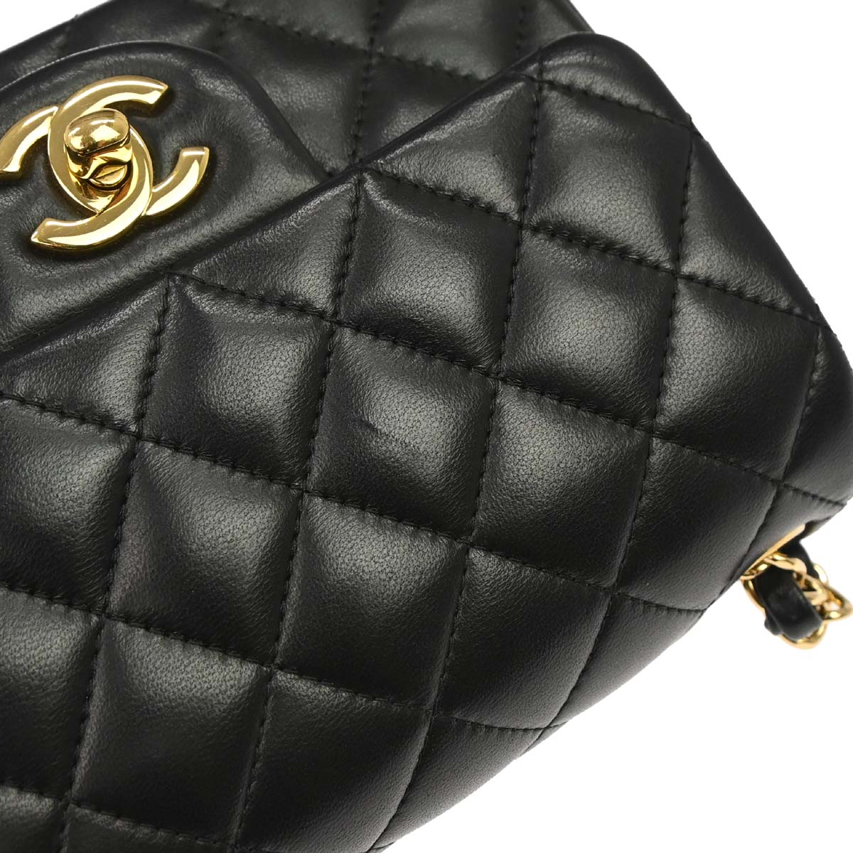 Chanel 2015-2016 Black Lambskin Mini Classic Square Flap Shoulder Bag 17