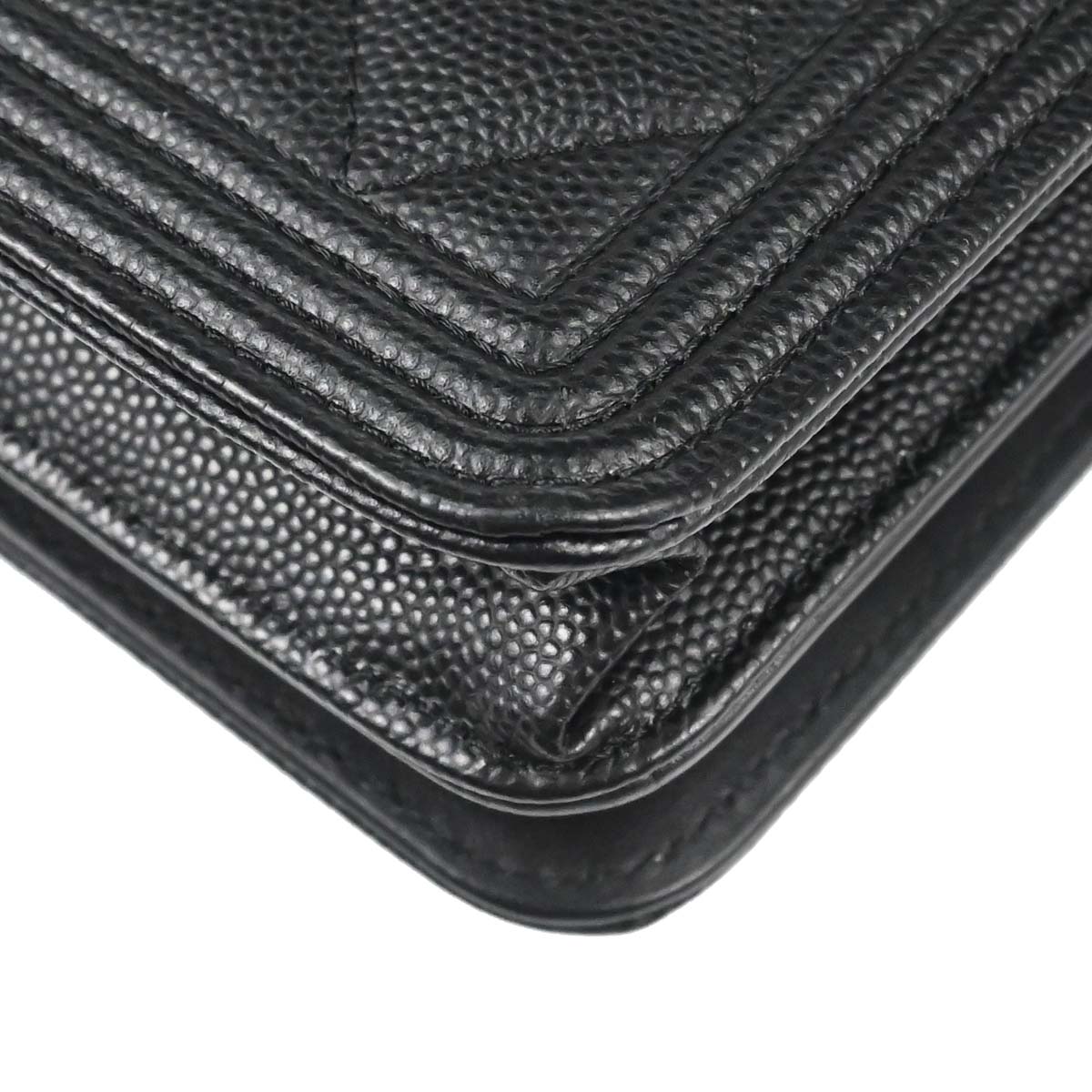 Boy Chanel 2018 Black Caviar Skin Chain WOC Shoulder Bag