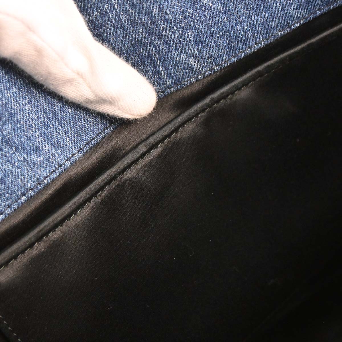Miu Miu Blue Denim Matrasse Tote Handbag