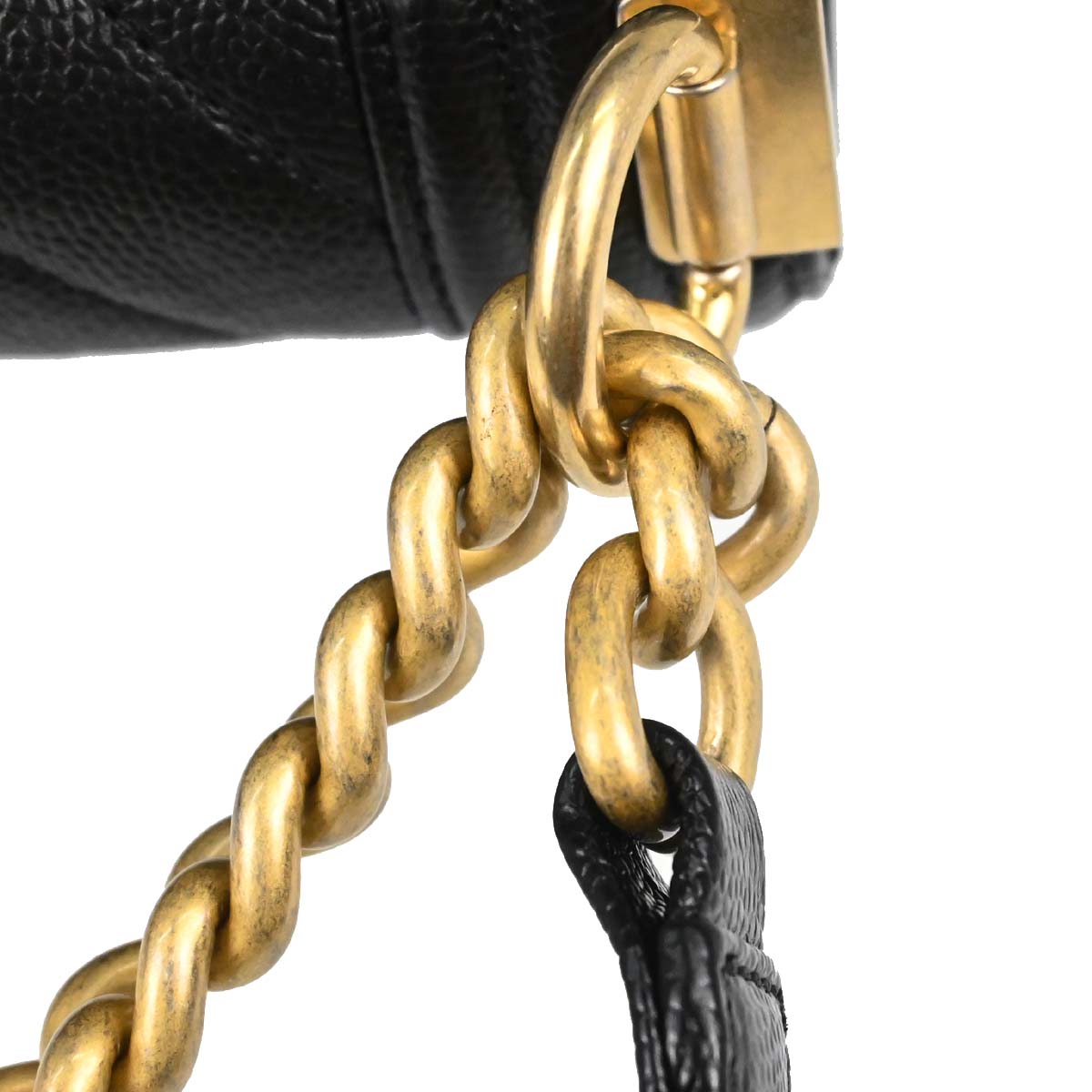 Boy Chanel 2017-2018 Black Caviar Skin Small Chain Shoulder Bag
