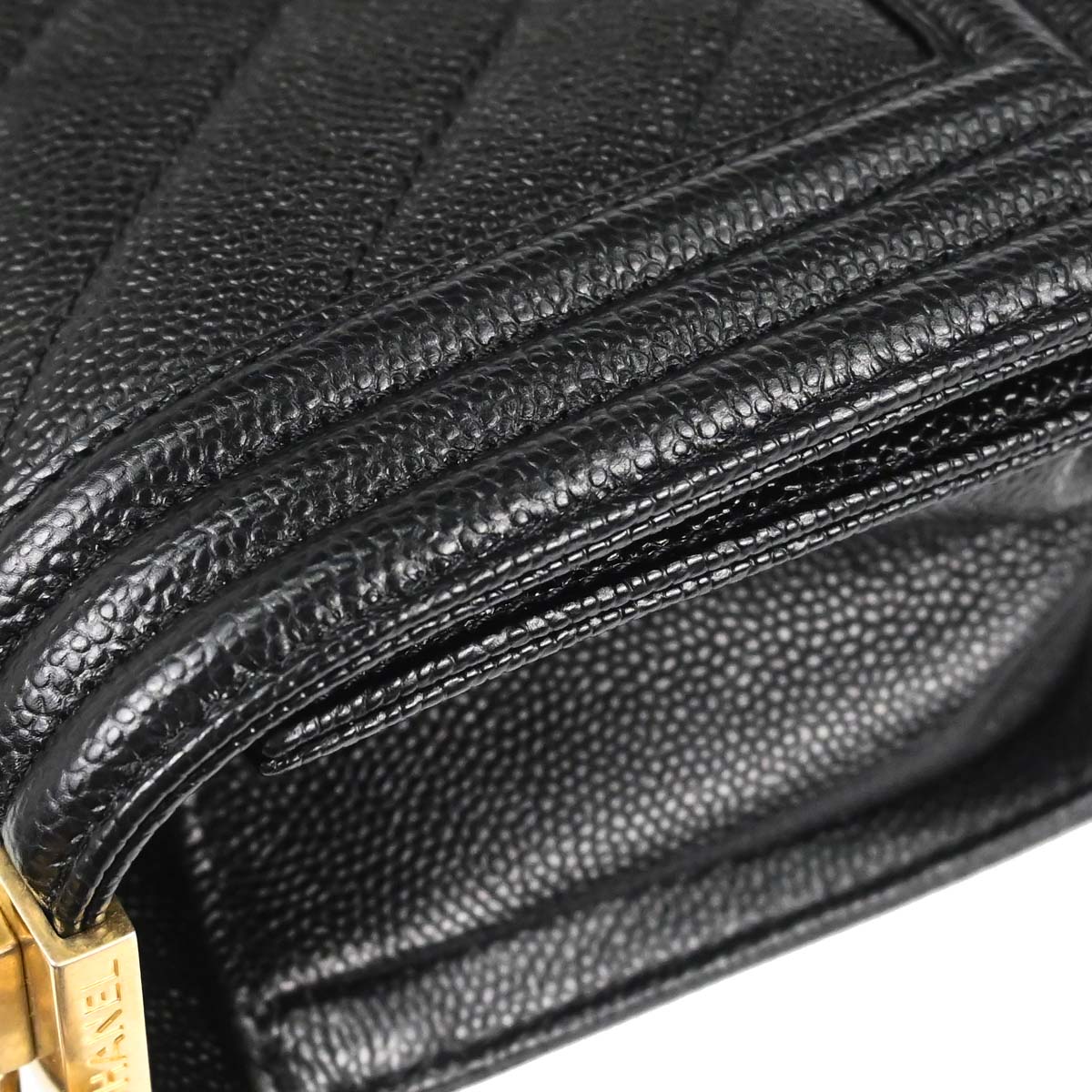 Boy Chanel 2017-2018 Black Caviar Skin Small Chain Shoulder Bag