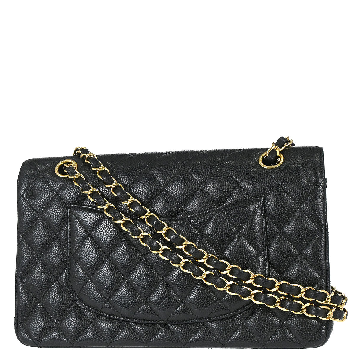 Chanel Black Caviar Skin Medium Classic Double Flap Shoulder Bag