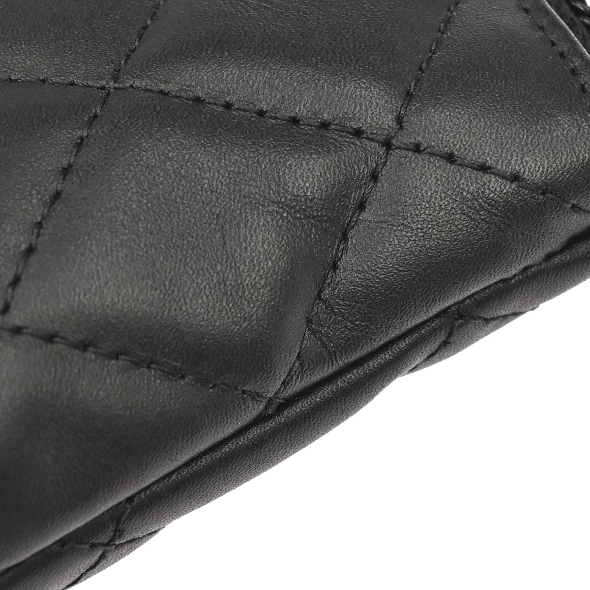 Chanel 2012 Black Calfskin Cambon Coin Purse Wallet