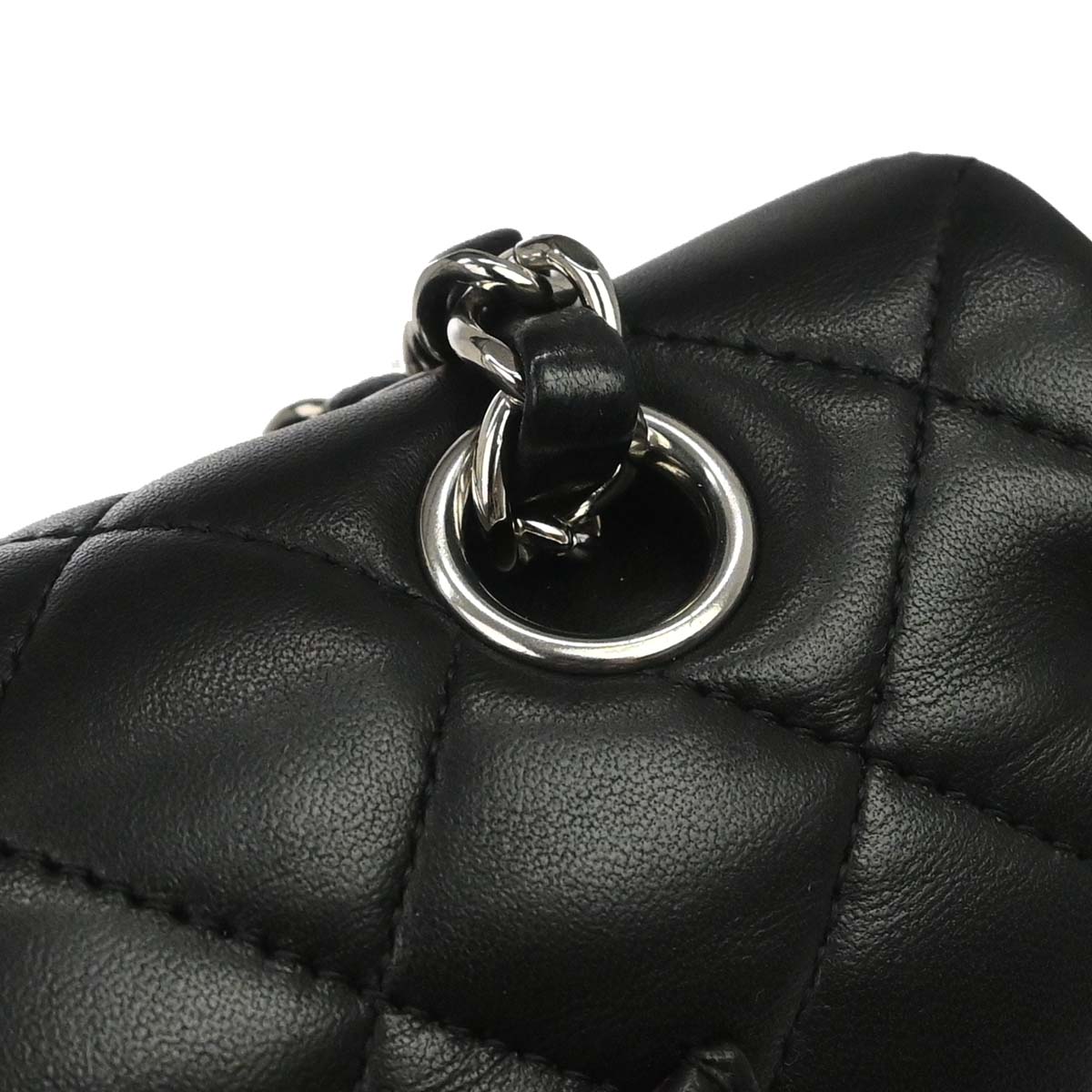 Chanel 2013-2014 Black Lambskin Medium Classic Double Flap Shoulder Bag