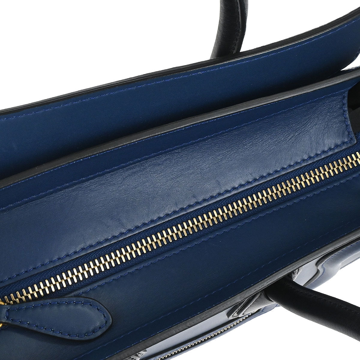 Celine Blue Leather Micro Luggage Tote Bag
