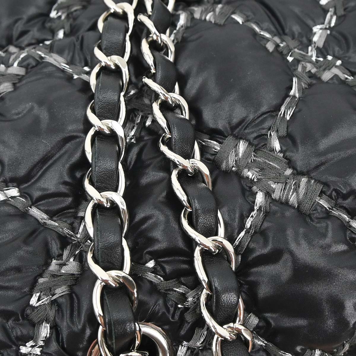 Chanel 2010-2011 Black Nylon Tweed Paris-Byzance Bubble Flap Shoulder Bag