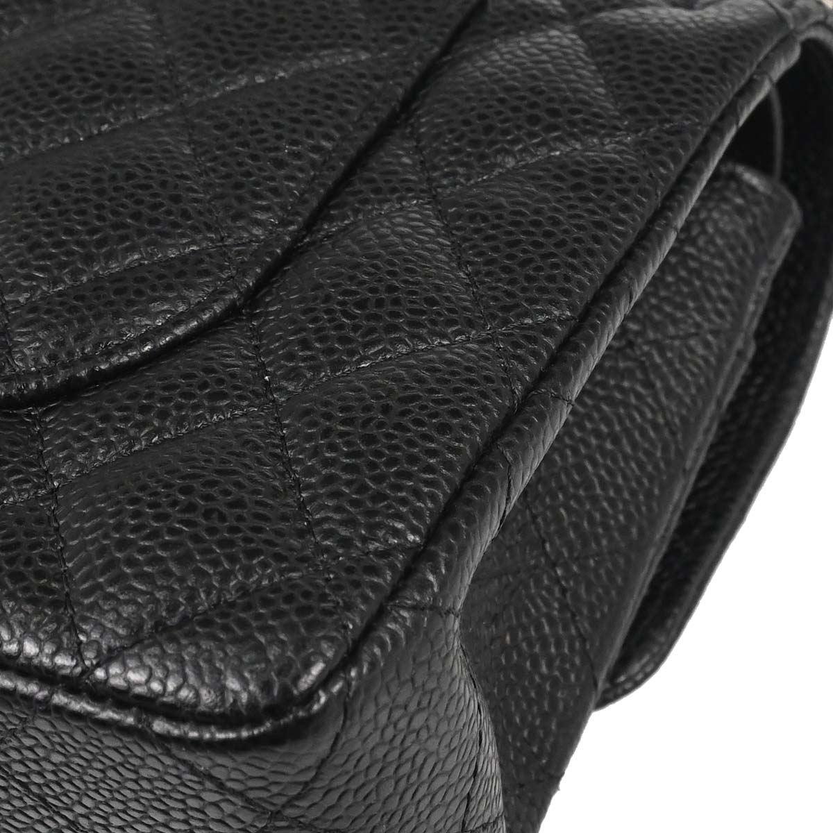 Chanel Black Caviar Skin Small Classic Double Flap Shoulder Bag