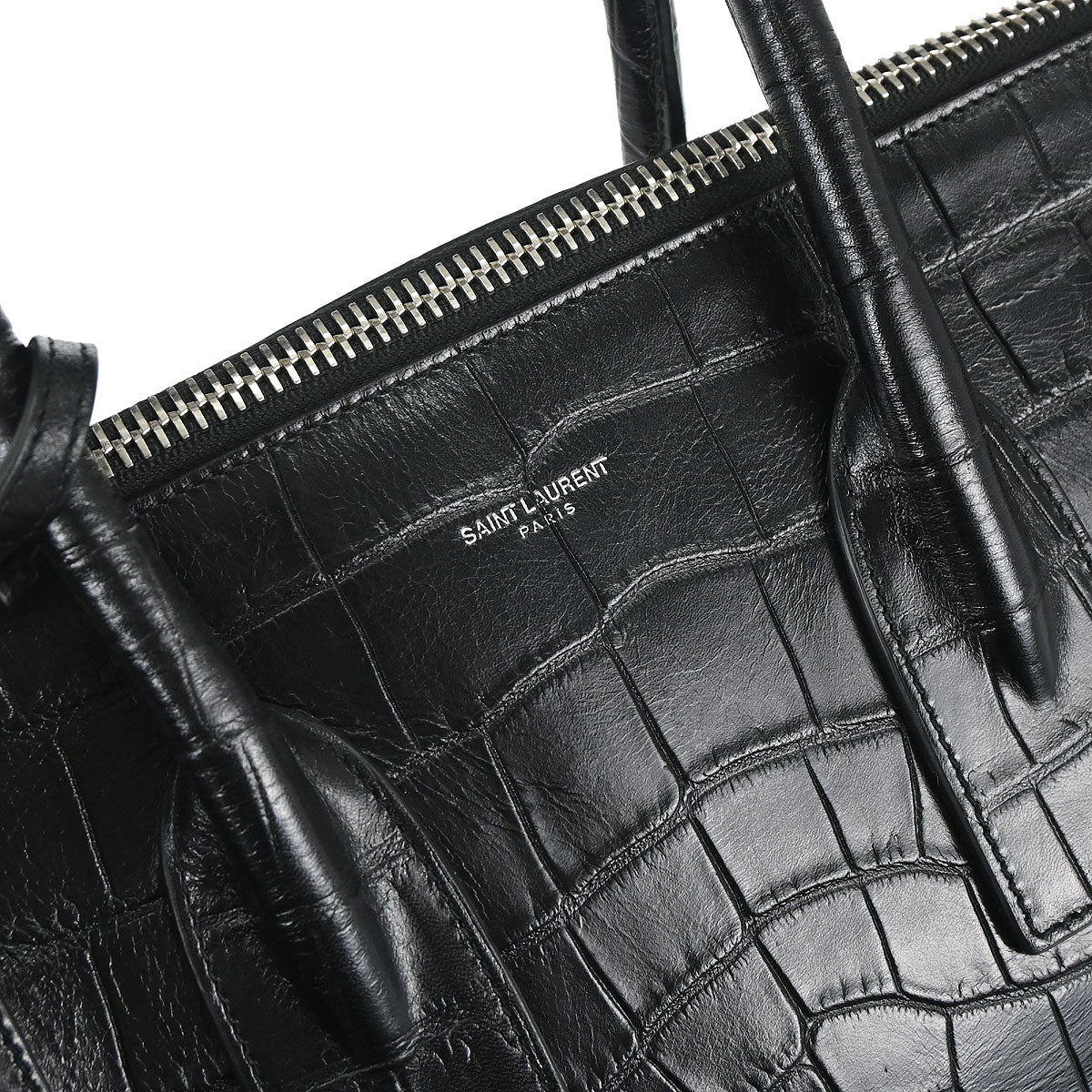 Saint Laurent Black Leather Sac de Jour 2way Shoulder Tote Handbag