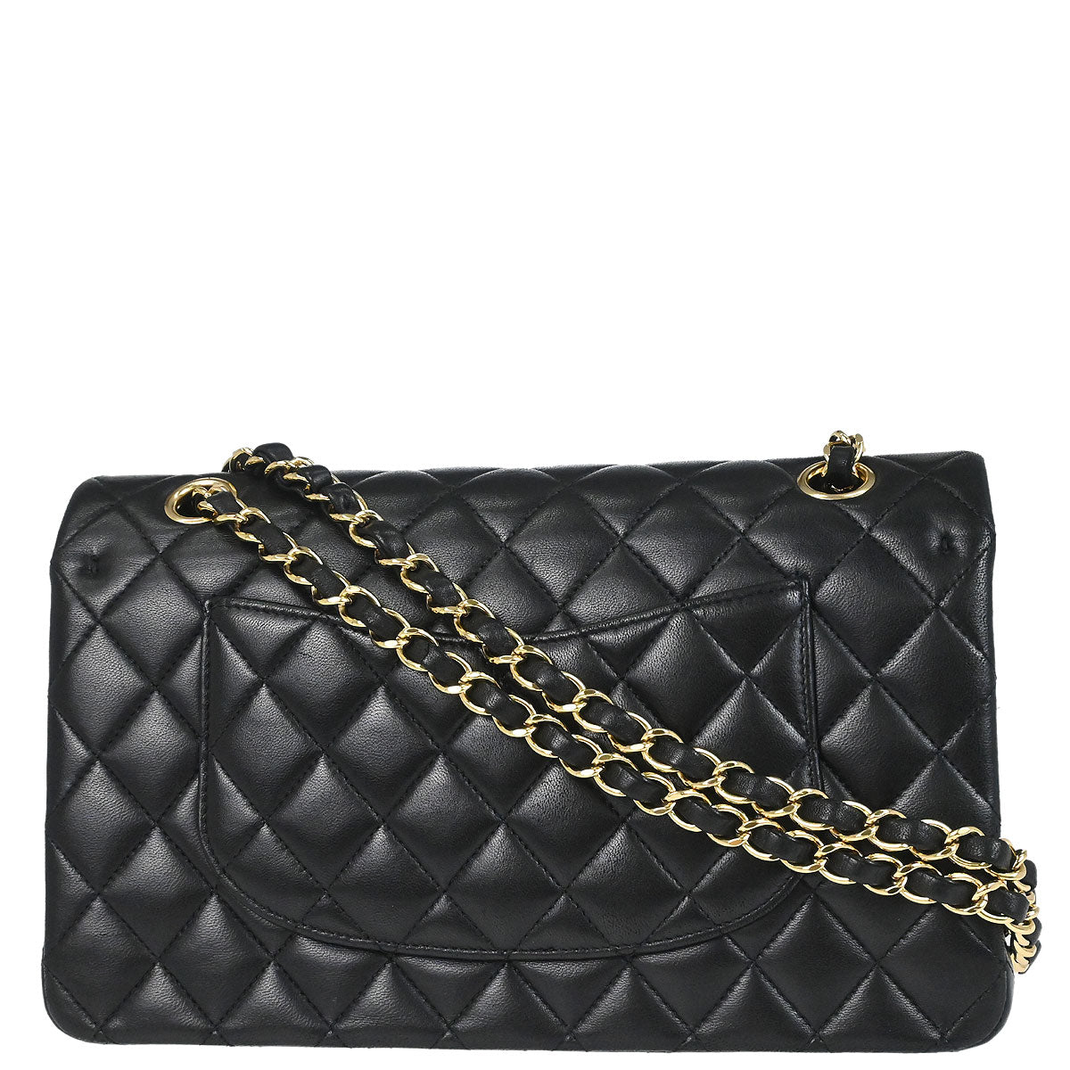 Chanel 2011 Black Lambskin Medium Classic Double Flap Shoulder Bag