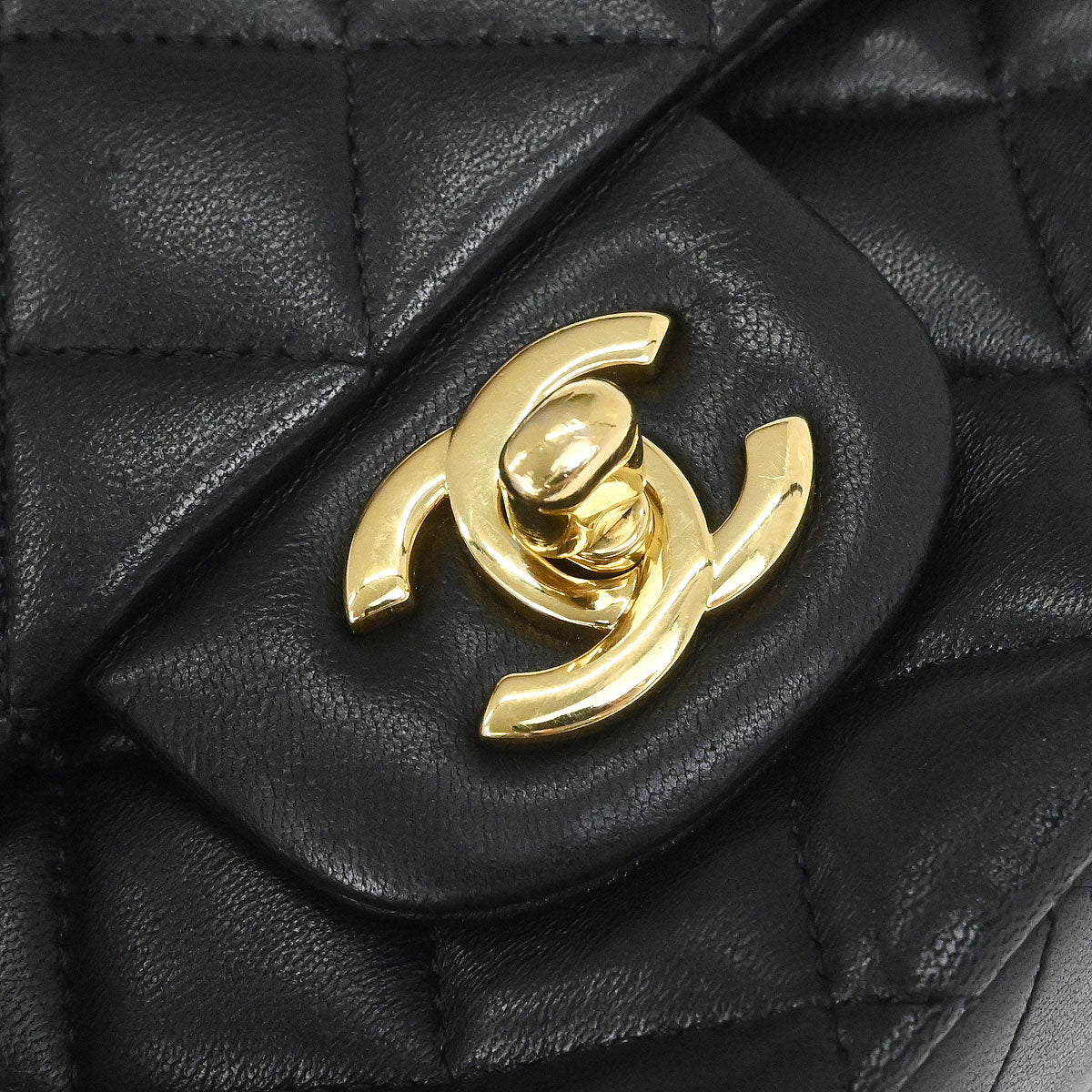 Chanel 2011 Black Lambskin Medium Classic Double Flap Shoulder Bag