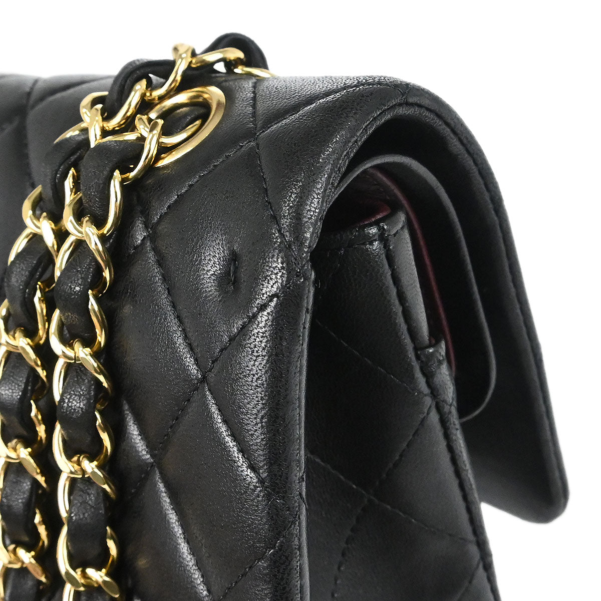 Chanel 2011 Black Lambskin Medium Classic Double Flap Shoulder Bag