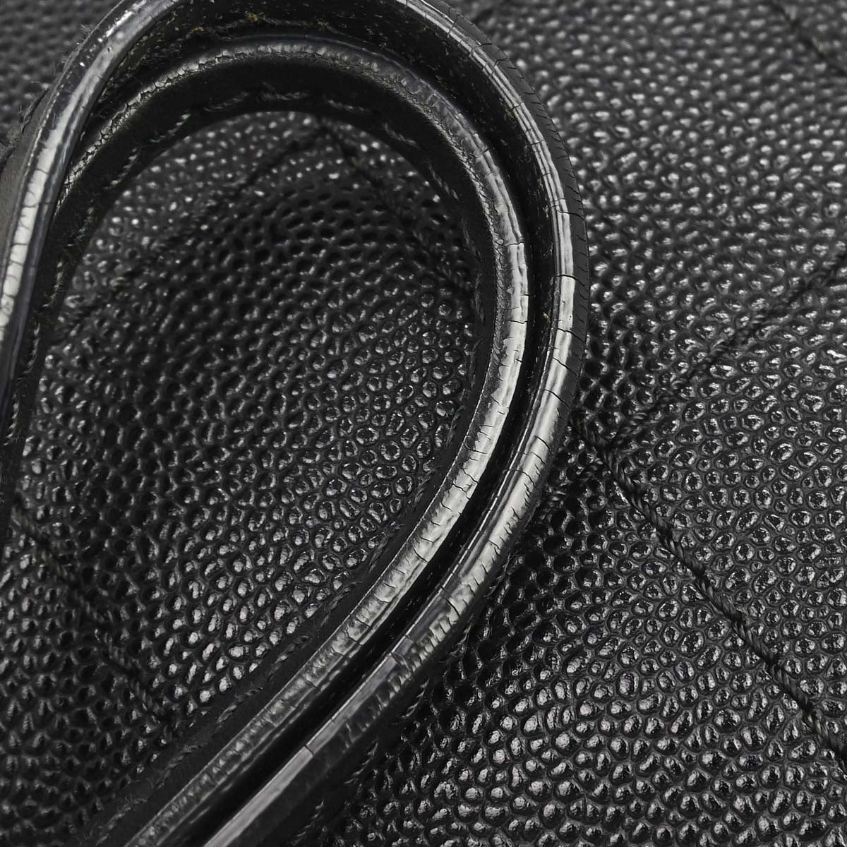 Chanel 2014 Black Caviar Skin On The Road Shopping Fever Tote Bag