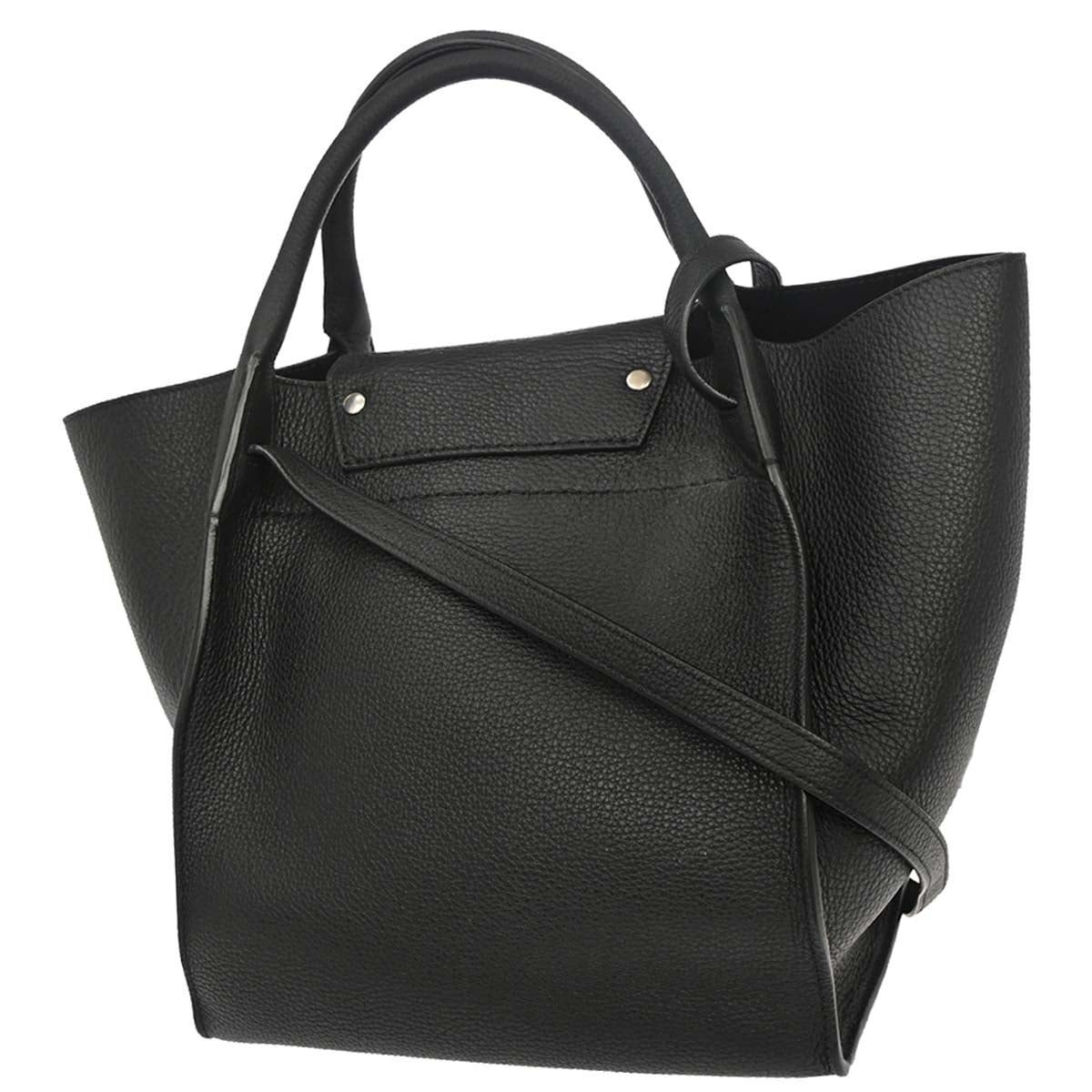 Celine Black Leather Small Big Bag 2way Shoulder Handbag