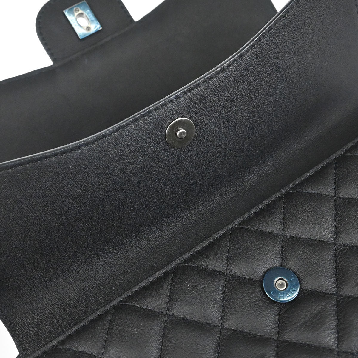 Chanel 2017 Black Calfskin Jumbo Double Flap Shoulder Bag