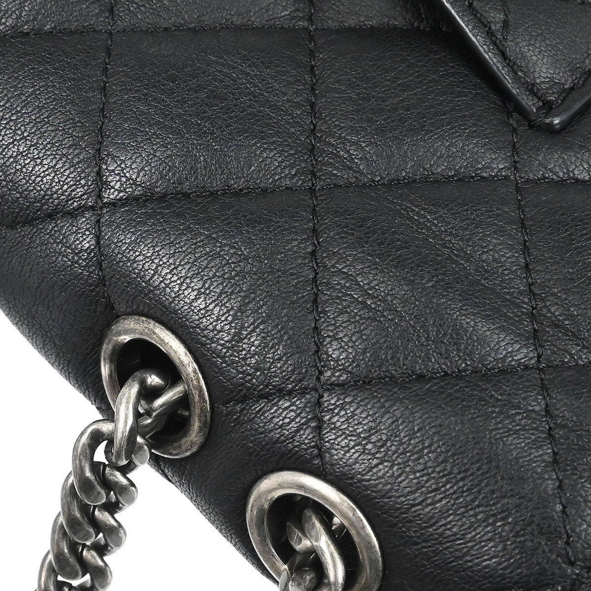 Chanel 2017 Black Calfskin Jumbo Double Flap Shoulder Bag