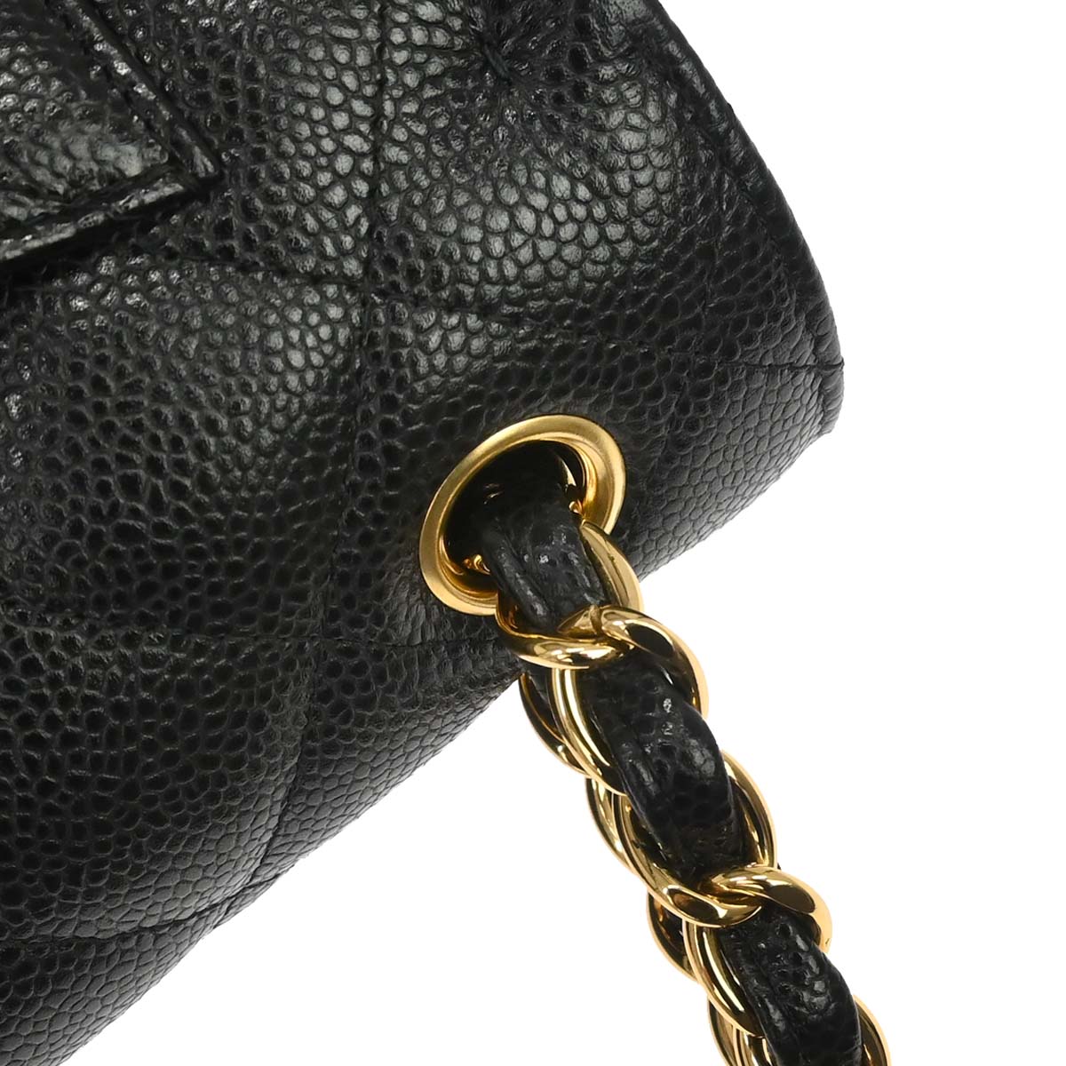 Chanel 2017-2018 Black Caviar Skin Jumbo Classic Double Flap Shoulder Bag