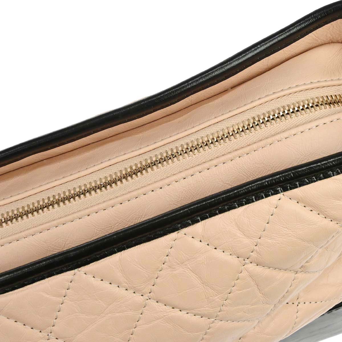 Chanel Beige Black Calfskin Medium Gabrielle Shoulder Bag