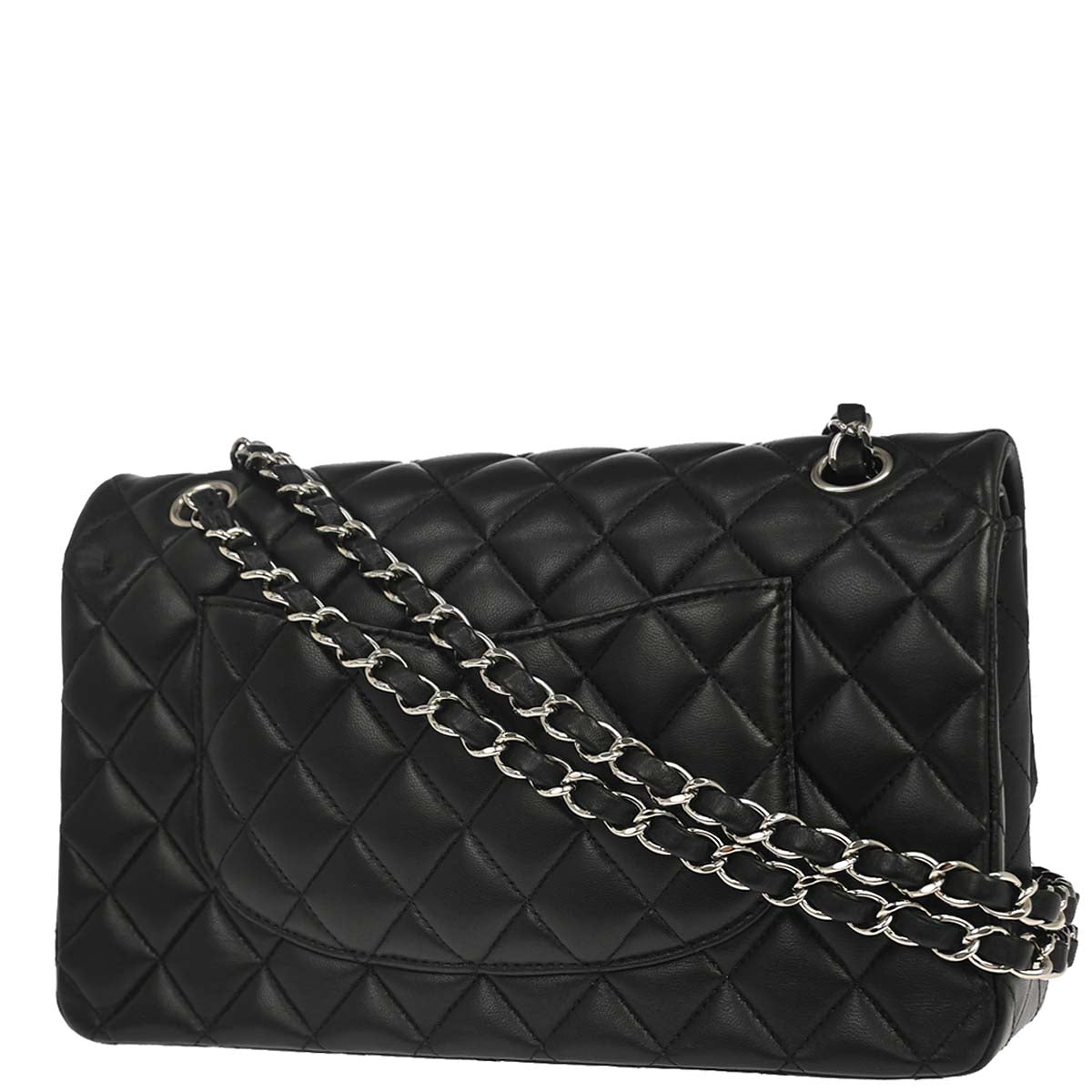 Chanel 2017-2018 Black Lambskin Medium Classic Double Flap Shoulder Bag
