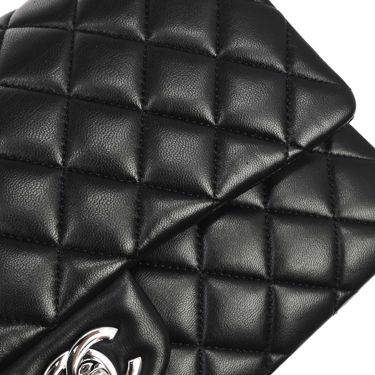 Chanel 2017-2018 Black Lambskin Medium Classic Double Flap Shoulder Bag