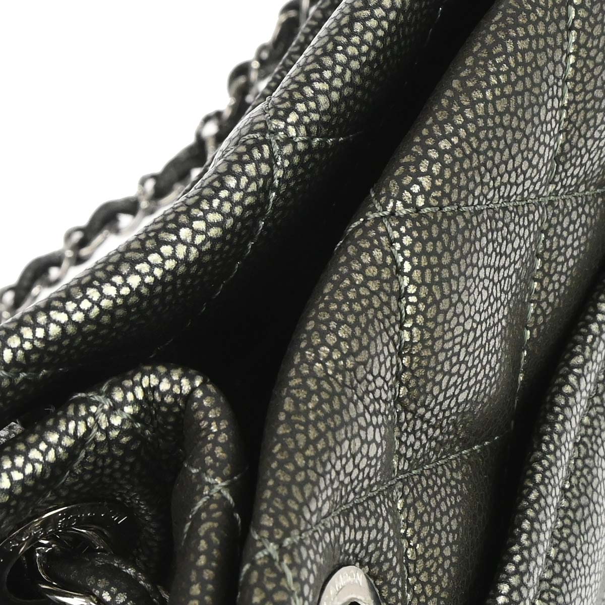 Chanel 2010-2011 Metallic Silver Caviar Skin Tote Handbag