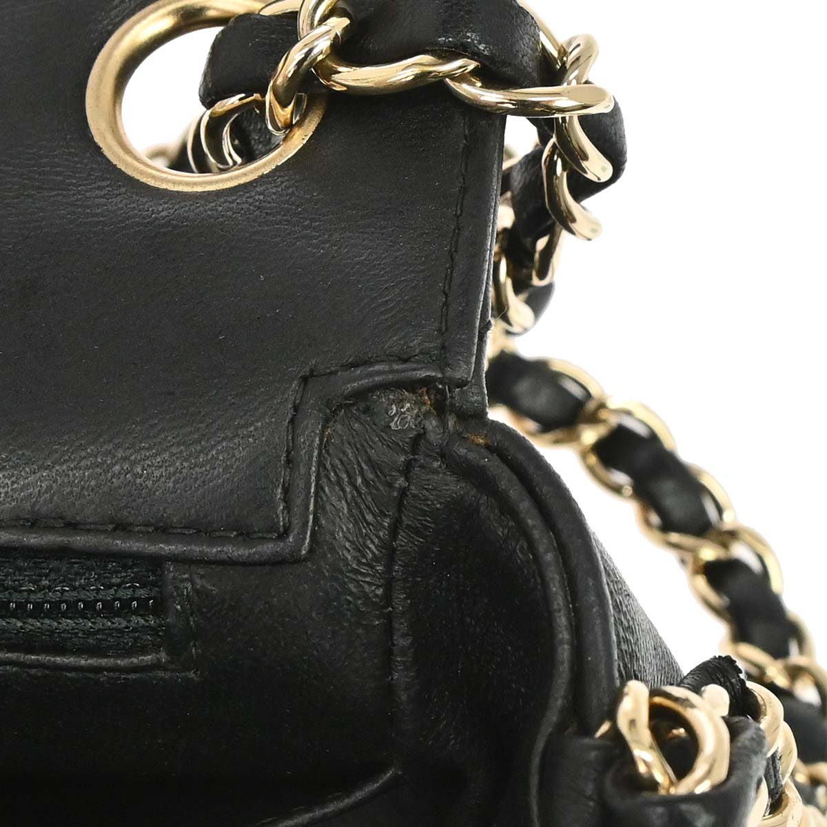 Chanel 2017-2018 Black Lambskin Chevron Mini Classic Square Flap Shoulder Bag 17