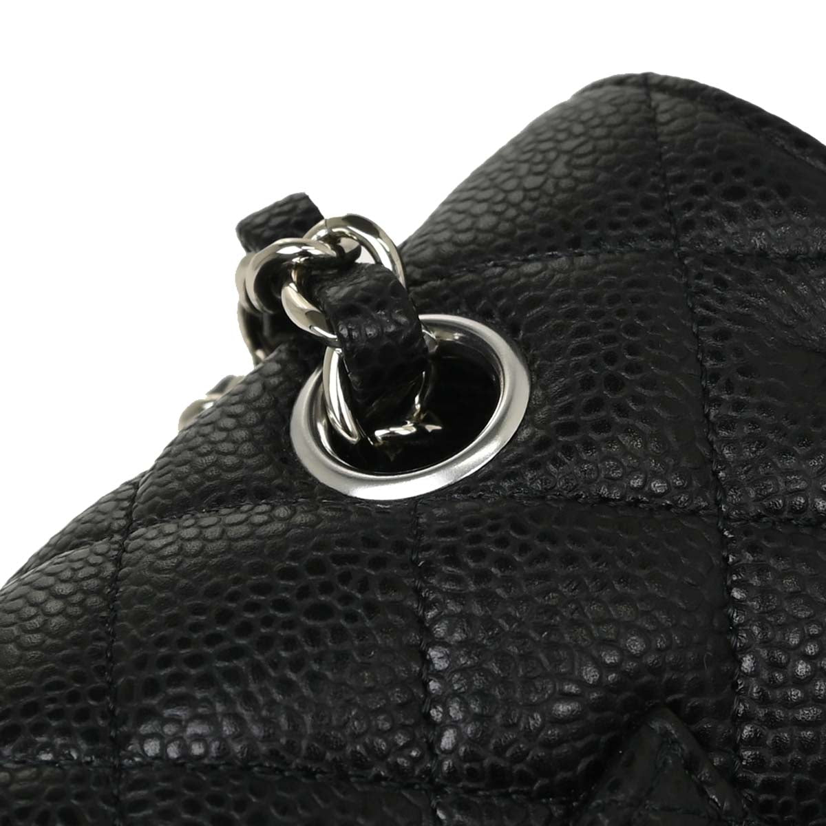 Chanel 2019 Black Caviar Skin Medium Classic Double Flap Shoulder Bag