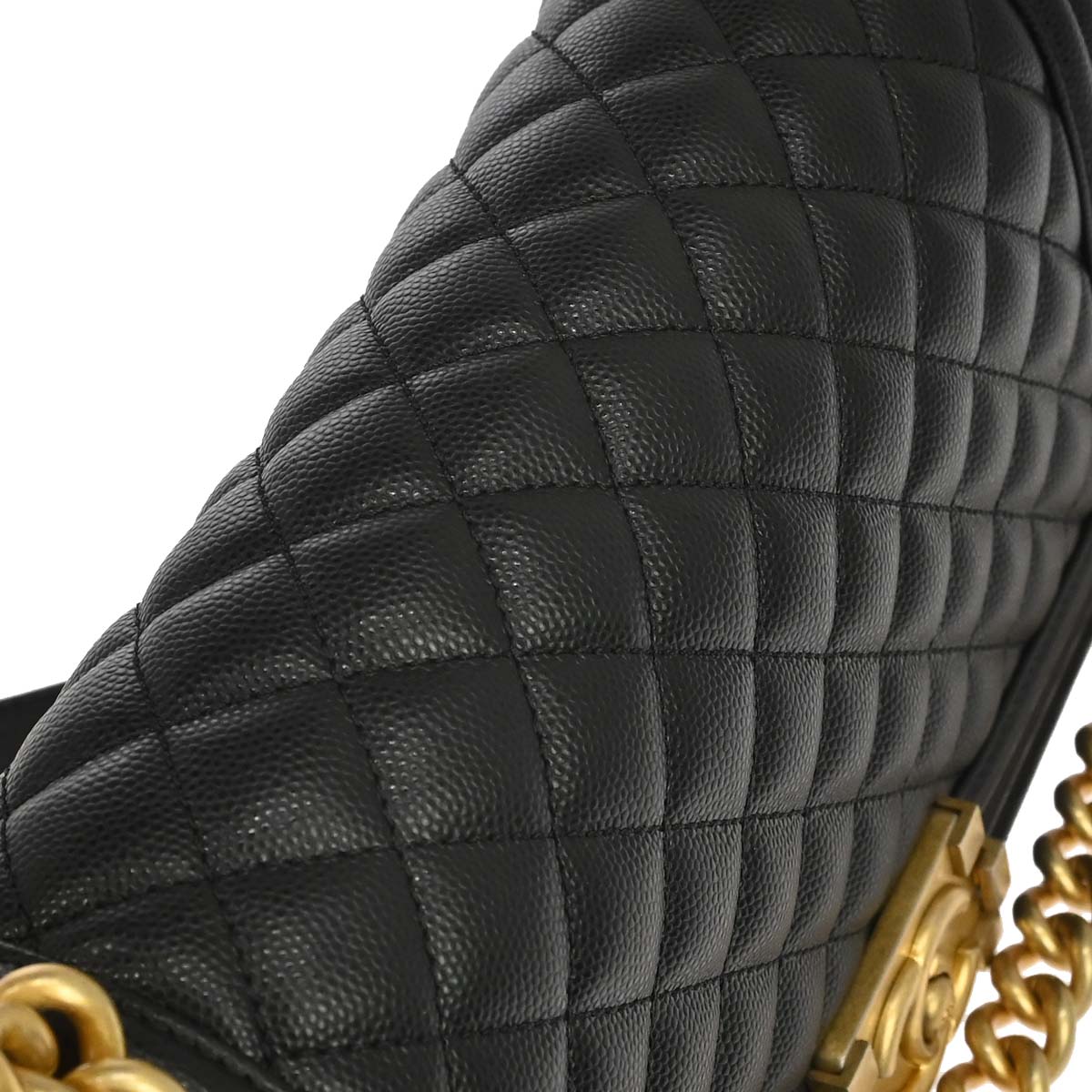 Boy Chanel 2018-2019 Black Caviar Skin Medium Shoulder Bag